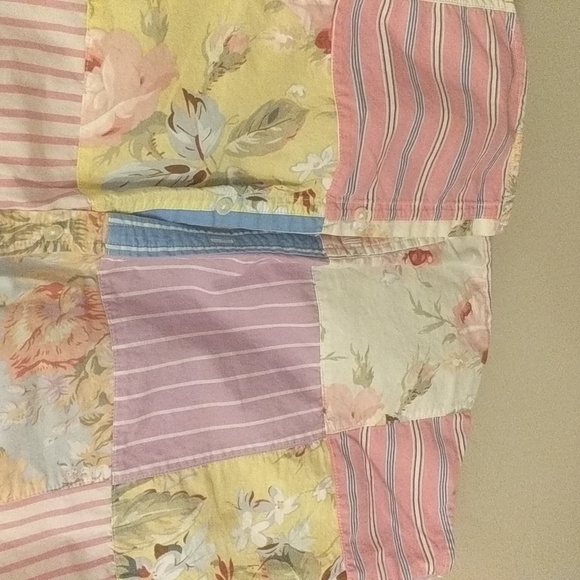 Lauren Ralph Lauren patchwork button up short sleeve 100% cotton. Unisex - Picture 5 of 5